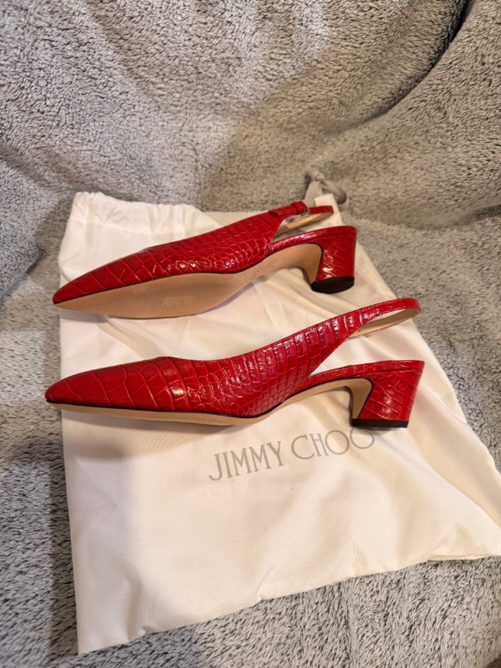 Gemma Croc-Embossed Leather Slingback Pumps (38) - Picture 4 of 4